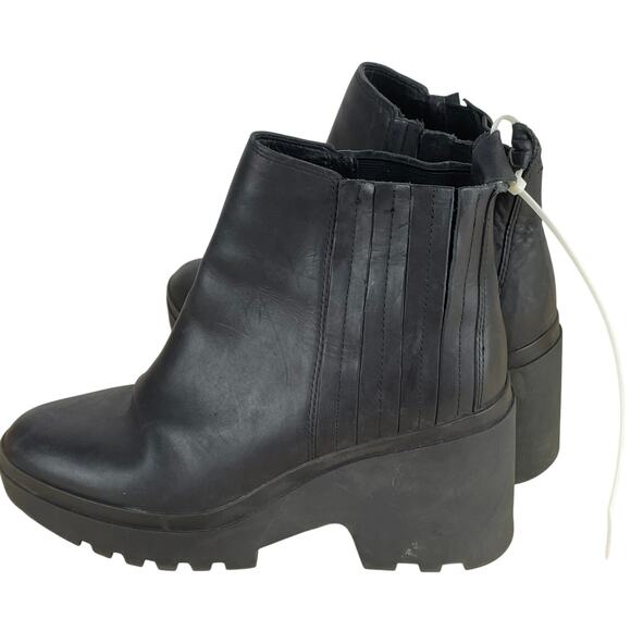 Eileen Fisher Kat Wedge Bootie in Black Leather Women's Size 9.5 EUC - Picture 3 of 7